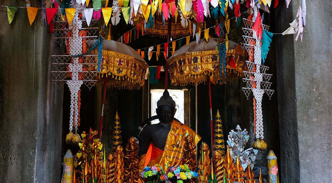 Photo d'une statue de bouddha à Angkor