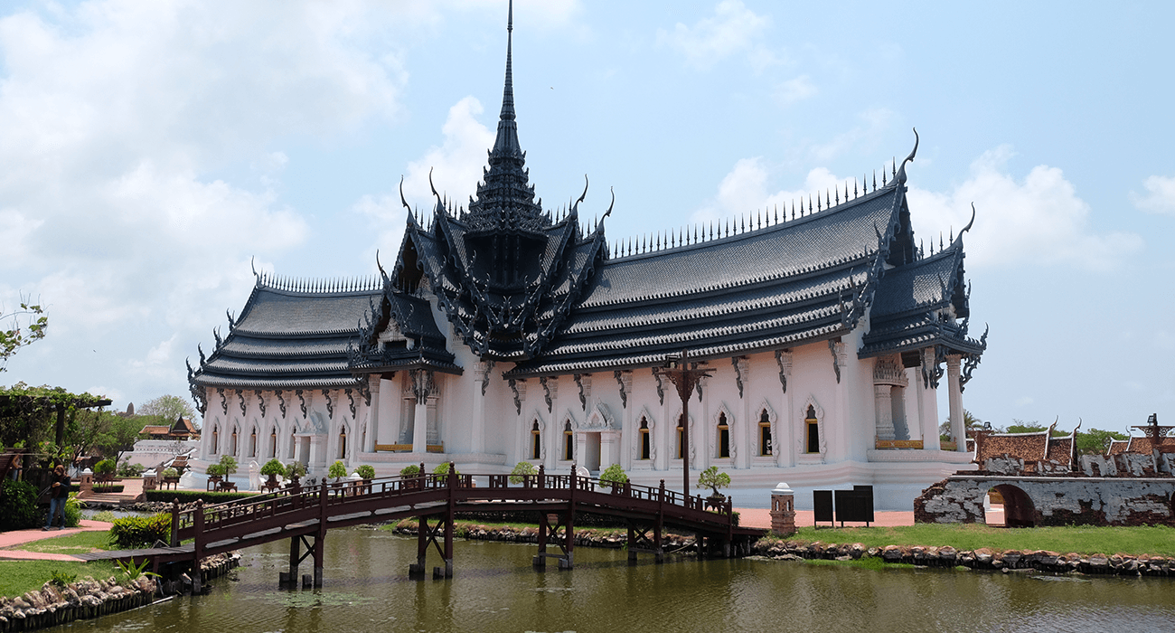 Photo de la reconstitution d'un palais du Siam à l'Ancient City