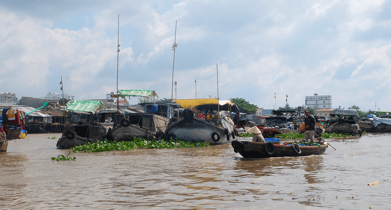 Photo des marchés flottants du Delta du Mékong 