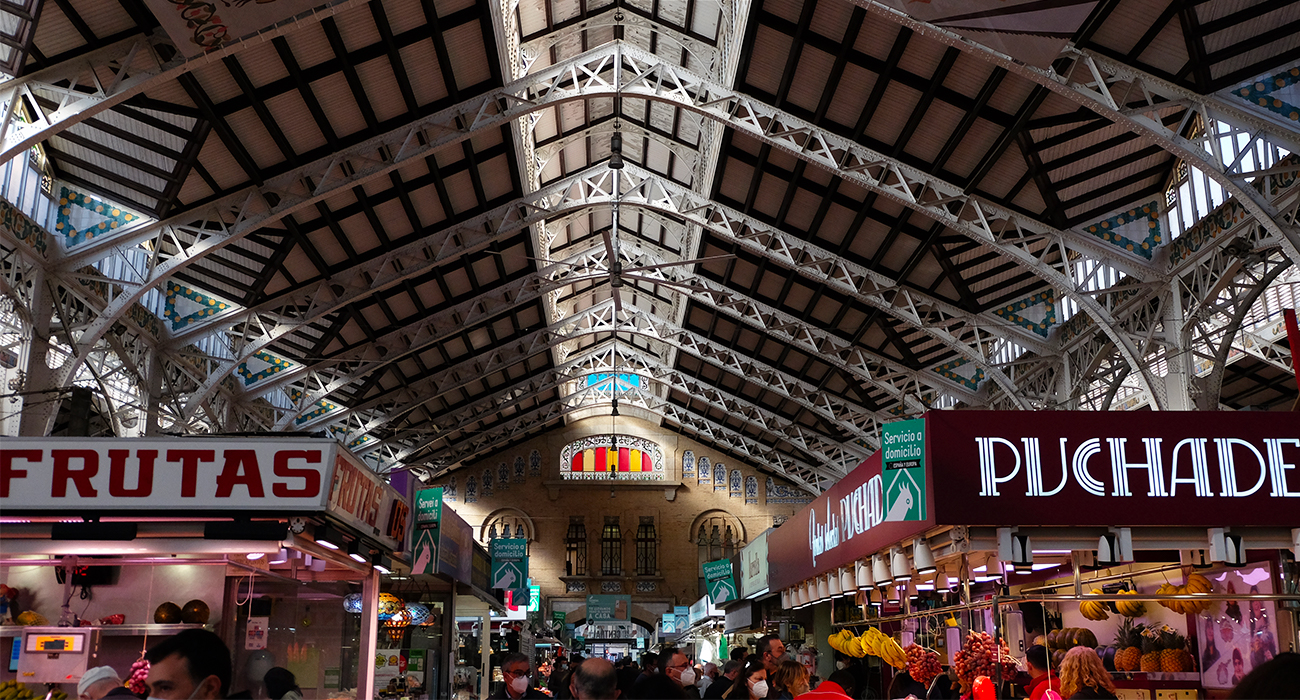 Photo de l'intérieur du marché central de Valencia